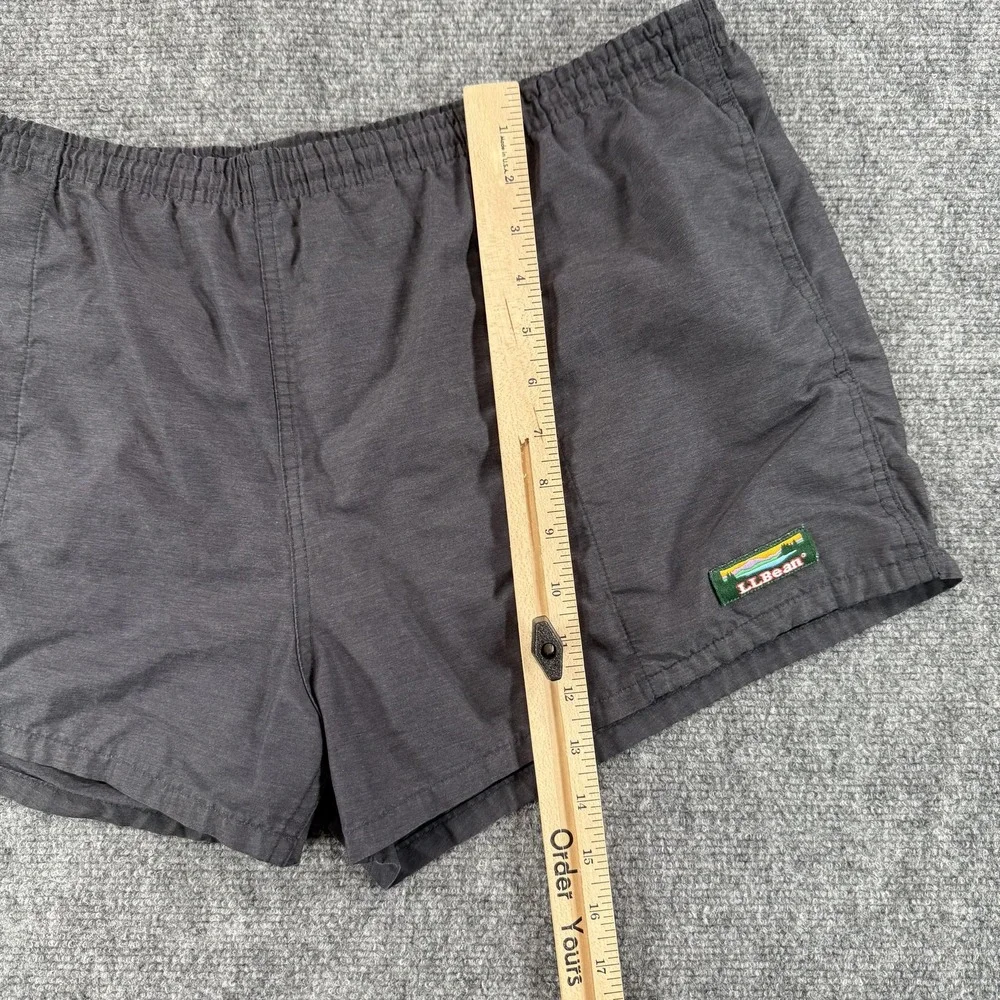 LL Bean Swim Trunks Mens Large Gray Nylon‎ Quick Dry Board Shorts Back Pocket